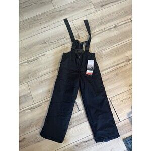 Kids Sportscaster Sz-L (7) Bib Ski Snowboarding Pants Overalls Black Insulated